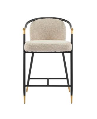26" H Upholstered Counter Stool with Metal Frame (Set of 2)
