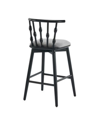 Modern Hourglass Back Rubberwood Bar Stool - Set of 2