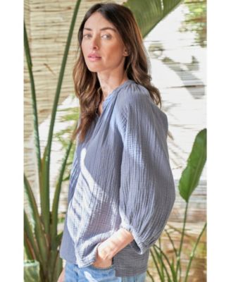 Plus Size Ocean+Main Gauze Top