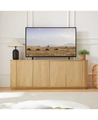 Sideboard Storage Cabinet with Wave Pattern, 64"W x 15"D x 24"H.