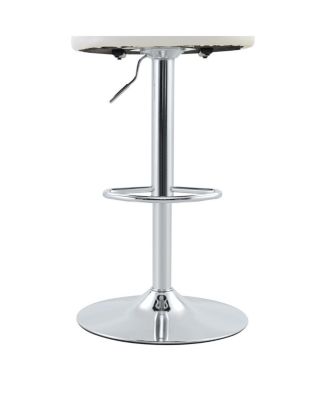 Streamdale  Furniture Set of 2 PU Leather Adjustable Bar Stools with Base & Footrest