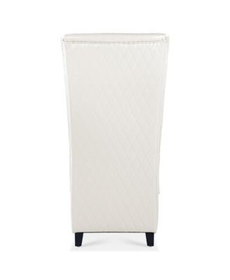 Faux Leather High-Back Accent Chair, Comfy Wingback Living Room Chair