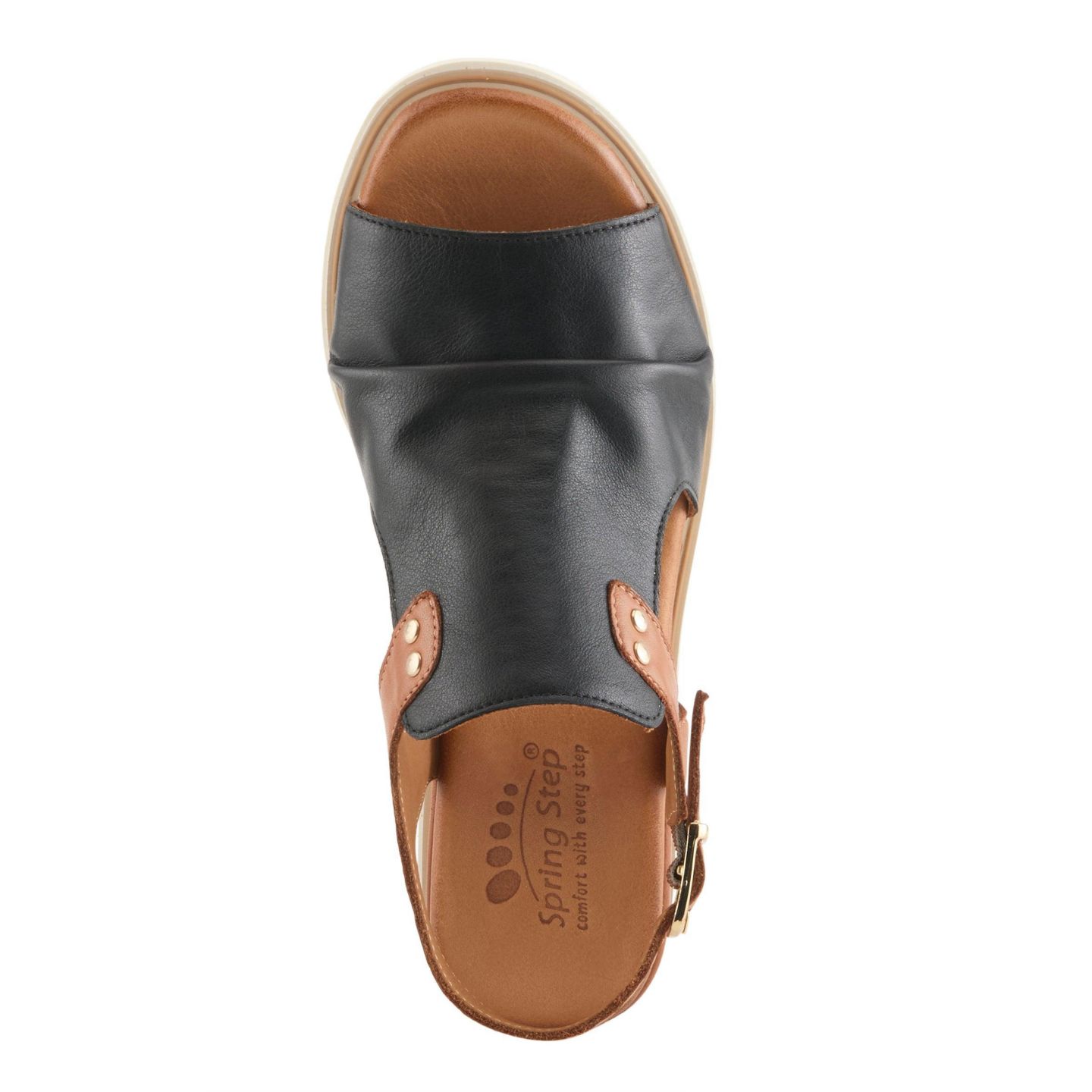 Женские сандалии Spring Step Locals Wedge Sandal with Leather Upper, цвет: Чёрный разноцветный — фото 3