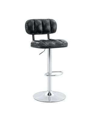 Leather Adjustable Bar Stools with Chrome Base