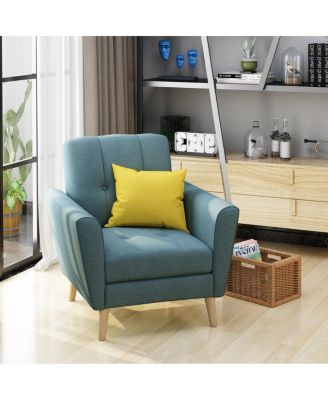 Mid Century Fabric Channel Stitch Club Chair