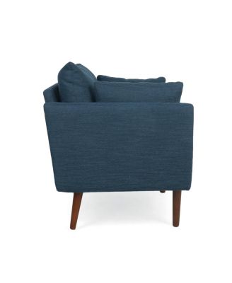 Fabric Club Chair with Birch Wood Legs