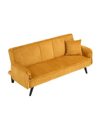 Minimalist straight-line corduroy sofa for living room and bedroom