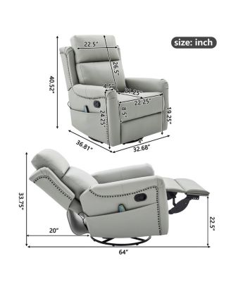 Streamdale Modern 8-Point Massage Recliner with Heat & Storage