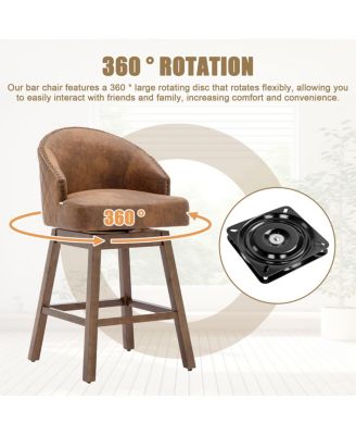 Rotating Bar Chair, Counter Height with Backrest & Footrest