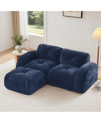 Streamdale L-shaped Boneless Sofa, Soft Velvet, Tufted, 32D Sponge, No Assembly