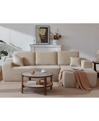 104" Cloud Sectional Sofa with L-Shape Chaise & Side Pockets