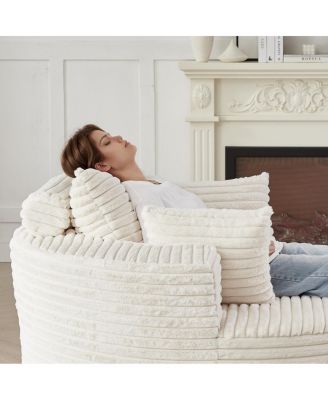 Streamdale 55" Corduroy Foam Swivel Chair, Modern Sleeper, 360 Degree Swivel for Living Room/Bedroom