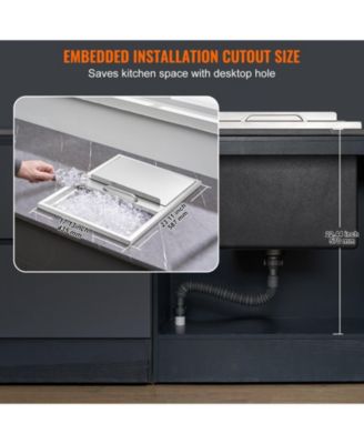 24 x 18 x 13 Inch Drop-In Stainless Steel Ice Chest, 40.9 Qt with Sliding Lid