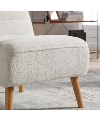 Modern Chenille Accent Chair - Ivory