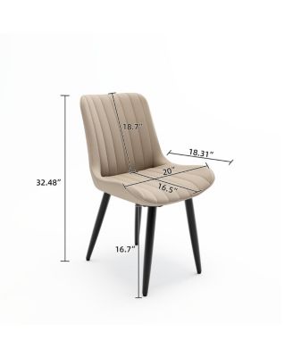 Set of 4 Modern PU Leather Dining Chairs with Thick Cushions & Metal Legs