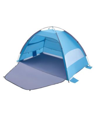 4-Person Beach Tent Sun Shelter with UPF 50+ Protection and Sand Pockets
