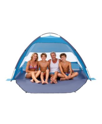 4-Person Beach Tent Sun Shelter with UPF 50+ Protection and Sand Pockets
