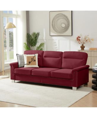  82" Modern Snowfleece 3-Seater Sofa