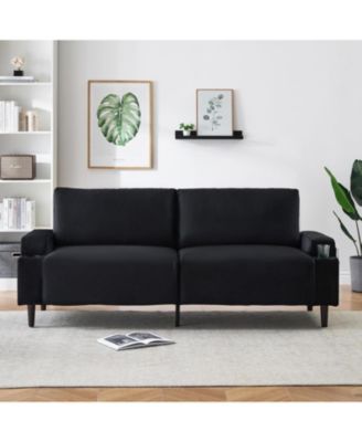 80 Inch Modern Couch with Cup Holders Deep Seat Comfy Living Room Sofa