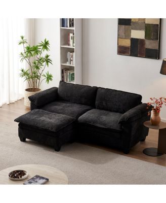 Streamdale Living Room Furniture Big Loveseat Luxury Couch with Ottoman