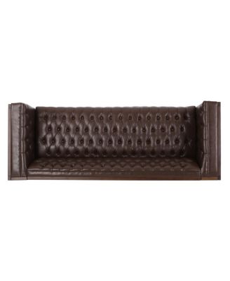 Contemporary Upholstered Sofa with Button-Tufted Diamond Stitching