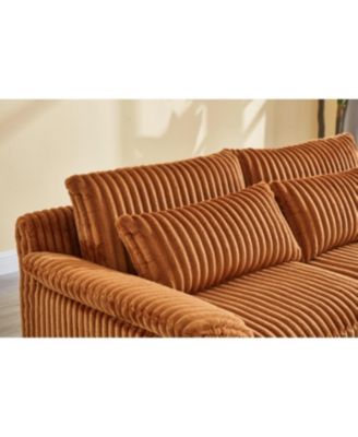  74" Cloud Corduroy Loveseat Sofa, Modern Comfy 2-Seater Couch for Small Spaces,