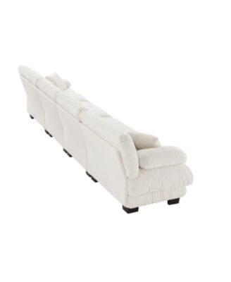 4-Seater Modular Chenille Sectional Sofa Couch for Living Room, Apartment, Studio, Office