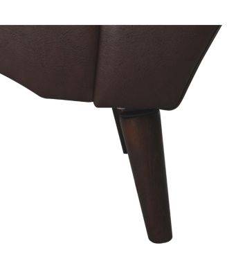 PU Chaise Lounge Armchair with Pillow and Wood Legs