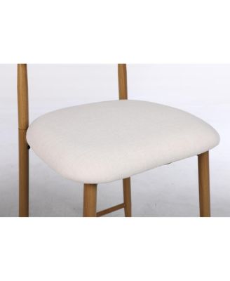 Set of 2 Counter Height Bar Stools, Upholstered Modern Barstools with Metal Legs