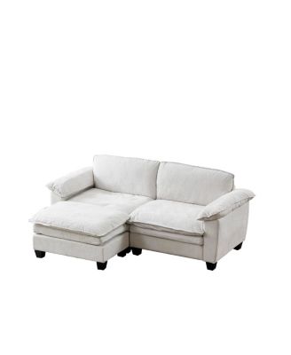  Living Room Furniture Luxury Couch with Ottoman Soft Chenille Sofa