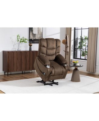 Ultra-wide electric lounge chair with massage, heating, and standing function