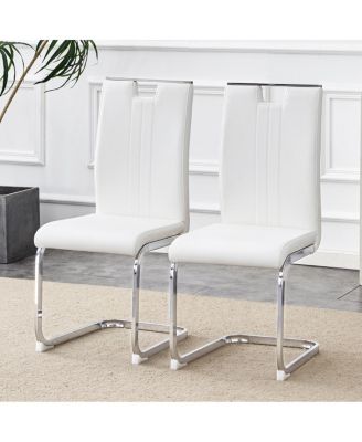 Set of 2 PU bow-shaped chairs