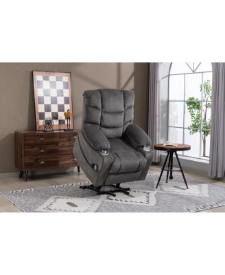 Ultra-wide electric lounge chair with massage, heating, and standing function