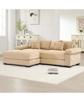 Streamdale 92" Oversized Cloud Modular L-Shape Sectional Couch with Ottoman