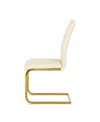 Modern PU Dining Chair with Gold Legs (Set of 4)