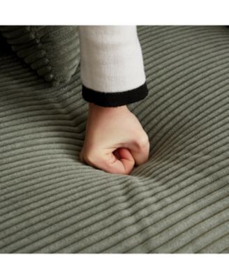 Streamdale Corduroy 3-Seater Cloud Couch with Footrest & Cushions