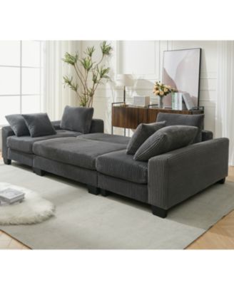 114" U-Shaped Sleeper Sofa Bed
