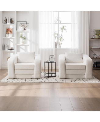 Convertible Chenille Sofa Bed with Pillow - Single Seater