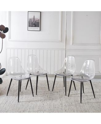 5pcs Dining Set, Mid-century Metal Leg Dining Table for 4-6, SET