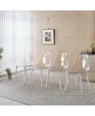 5pcs Dining Set, Metal Leg Table, Mid-Century Dining Table for 4-6 People