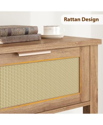 Wooden Console Table with 2 Storage Drawers