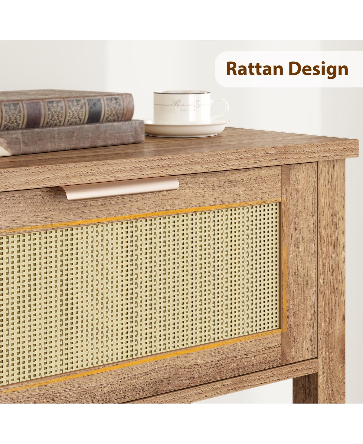 gaomon Wooden Console Table with 2 Storage Drawers