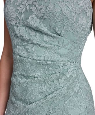 Women's Extended Cap-Sleeve Sweetheart Neck Side Tuck Gown