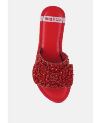 Womens Pipa Big Bow Beaded Flats