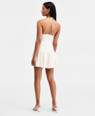 short white dress party Short Puff-Sleeve Party Dress: Chloe by Velvi White / XSmall