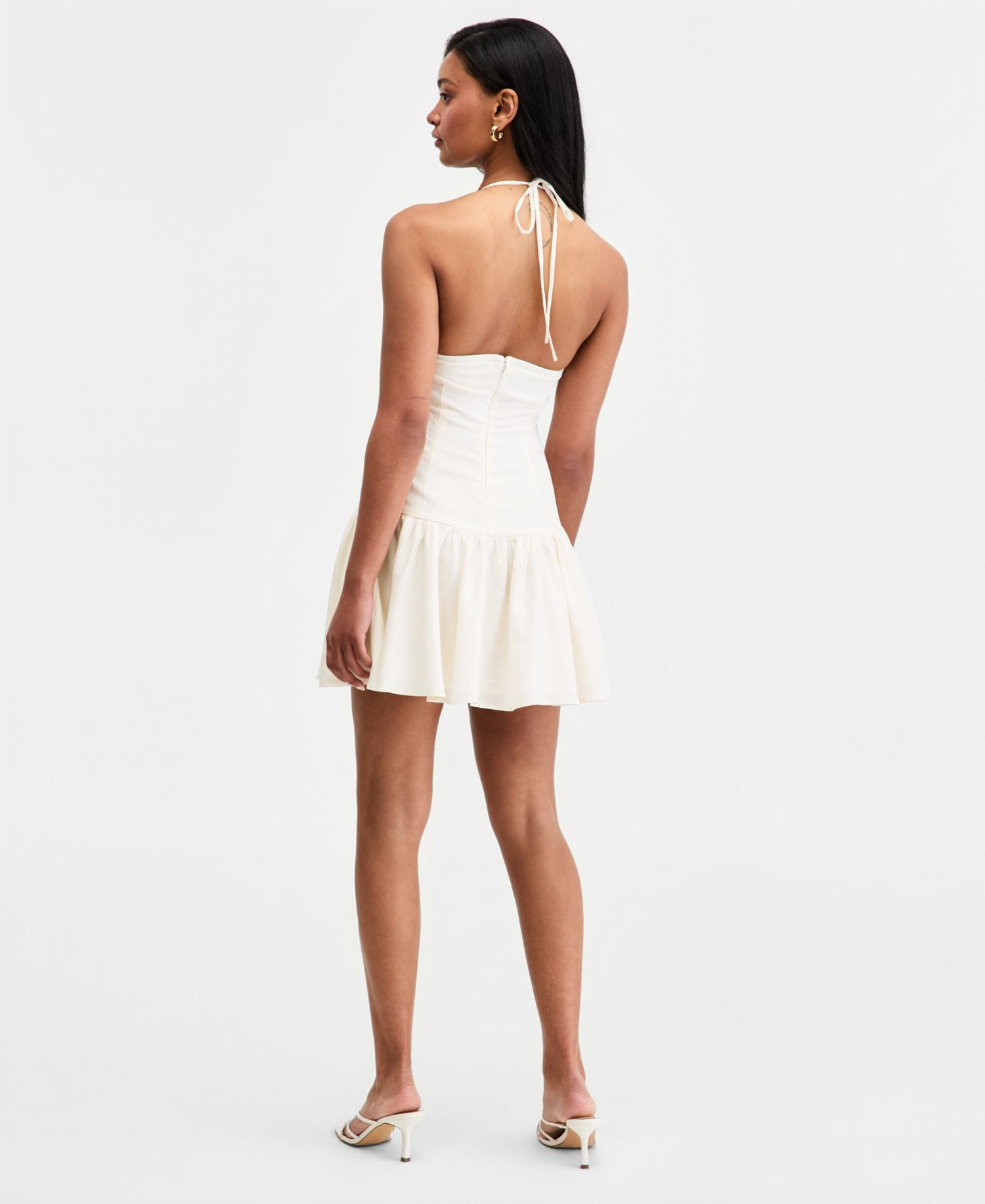 Women's Linen-Blend Drop-Waist Mini Dress