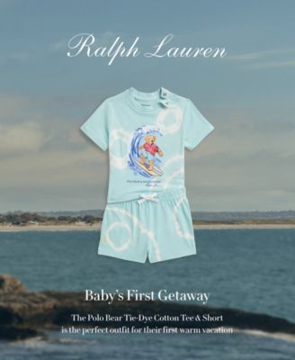 Baby Boys' Polo Bear Tie-Dye Cotton T-Shirt and Shorts, 2-Piece Set