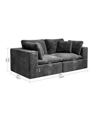 Streamdale Modular Sectional Sofa Seat, Upholstered Couch for Living Room, 2PC Free Combination