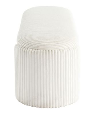 Jorvien 50" Wood Oval Corduroy Storage Bench