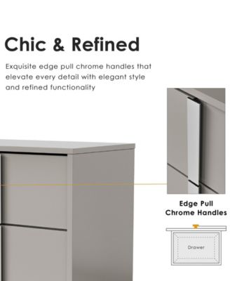 Erina 23.5" Wood Glossy 2-Drawer Nightstand